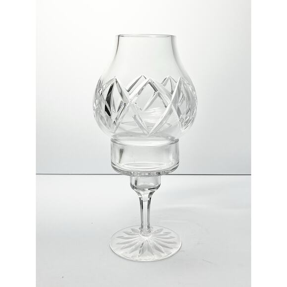 Atlantis Crystal, 2-Piece Candle Holder & Hurricane Shade 10” Signed - Picture 2 of 7